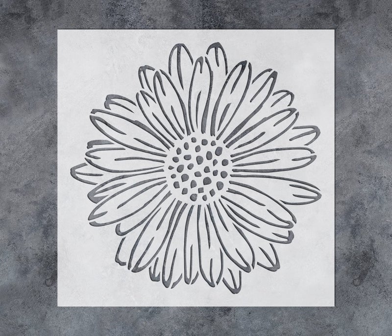 G GSS Designs GSS Designs Daisy Floral Pattern Wall Stencils 12x12Inch Large Daisy Flower Stencils for Painting on Canvas Wood Wall Furniture DIY Reusable Craft and Painting Wall Stencils - Image 1